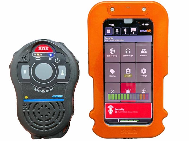 ATEX Remote Speaker Microphone with ATEX case Zone 1 and iPhone with GroupTalk