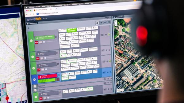 Dispatcher using GroupTalk PTT solution at command and control center in the Netherlands