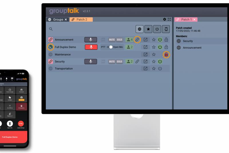 GroupTalks product news in PC Dispatcher, full duplex, group locking and patching