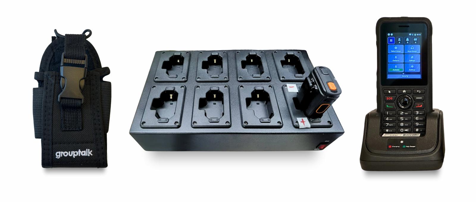 radio bag, charger for qr code RSM and Push-to-Talk radio GT14