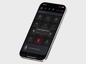 Walkie talkie app with personal alarm feature in grouptalk
