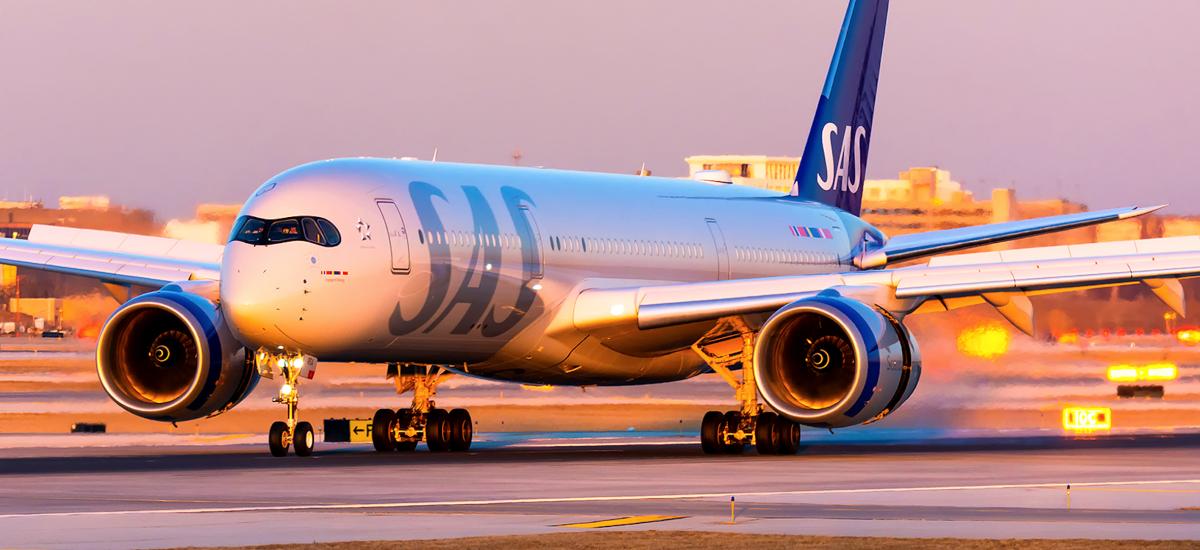 SAS aircraft at Arlanda airport in Sweden