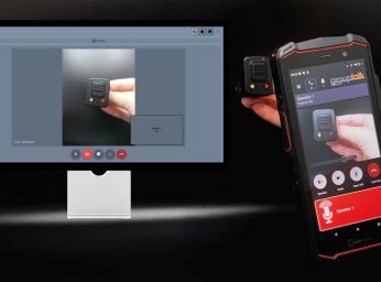 GroupTalk PTT app streaming live video from smartphone to PC.