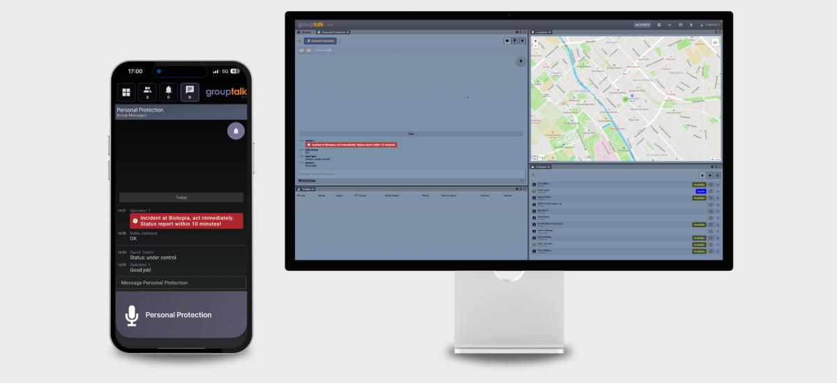 Alert text message feature in GroupTalk for urgent notifications.