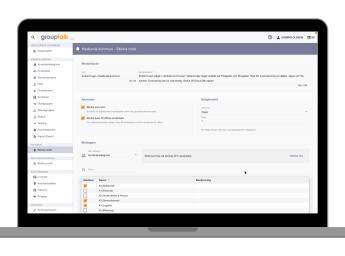 Mac book mockup with grouptalk admin portal