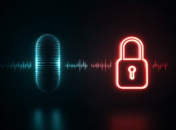 Illustration showing secure encrypted voice and data communication.