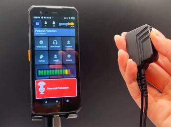 Walkie talkie app grouptalk and usb-c push to talk headset