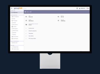 Computer using grouptalk admin to create push to talk groups.