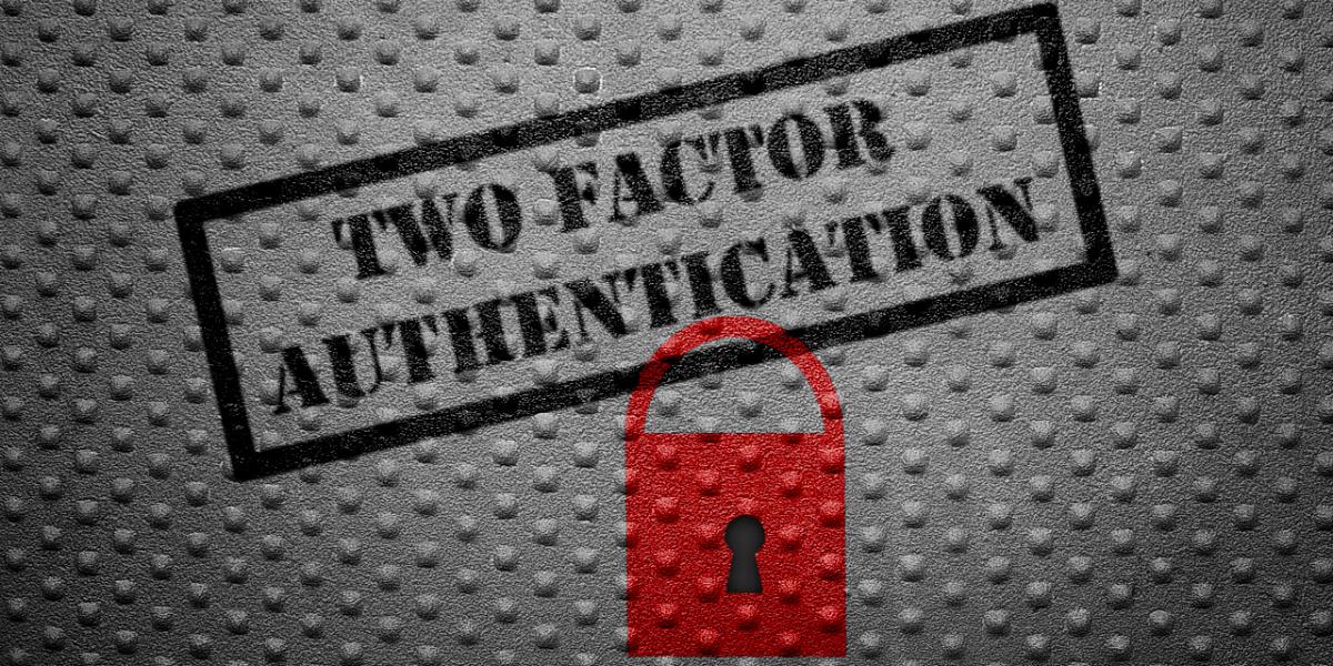 Lock with the text two factor authentication