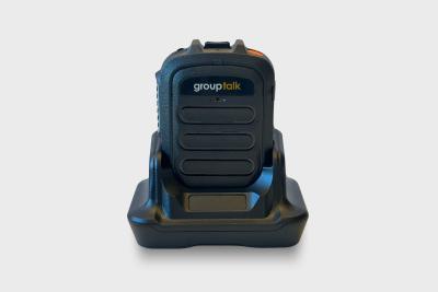 A Bluetooth remote speaker microphone with push to talk and personal alarm button