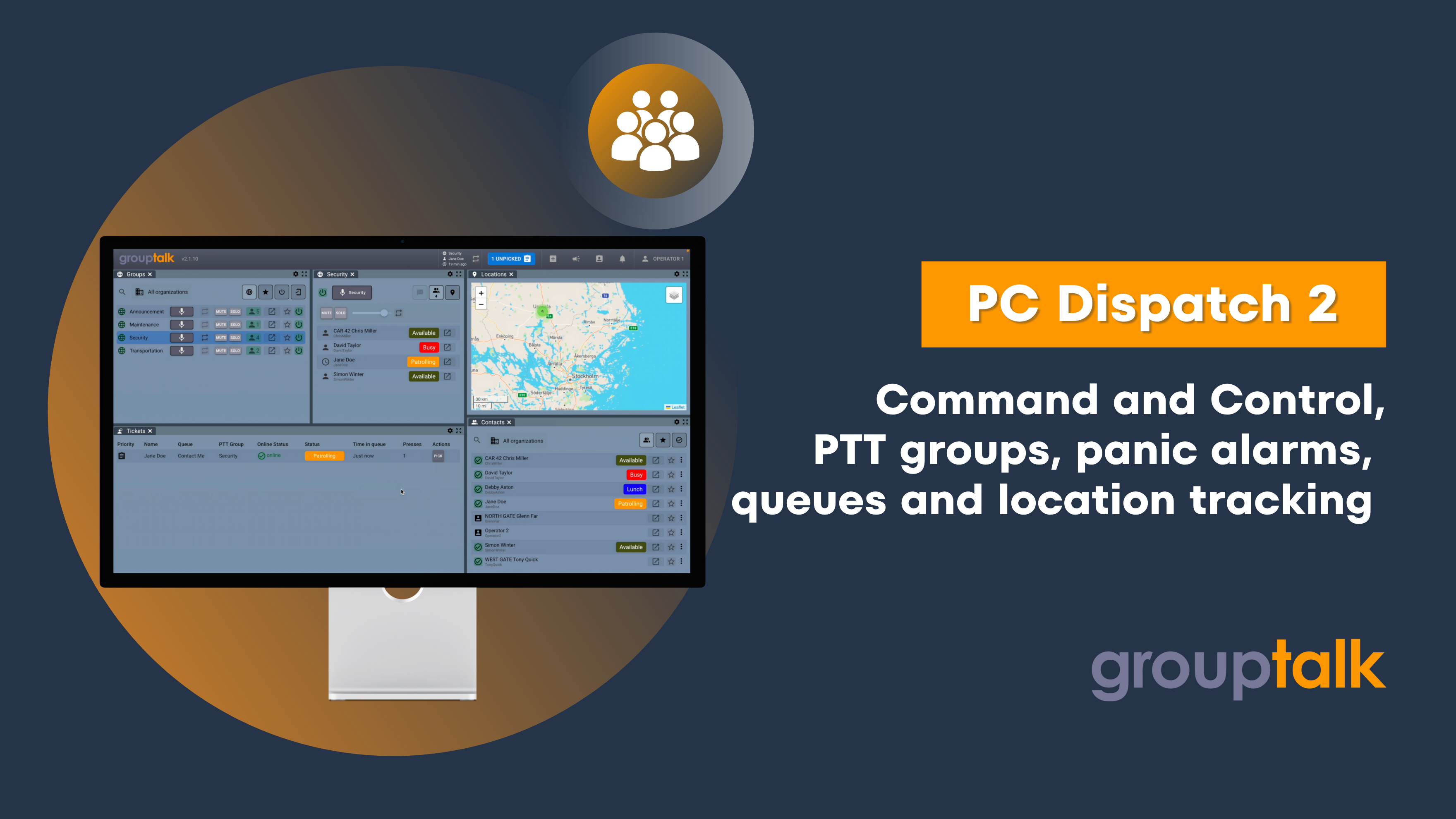 YouTube thumbnail of a video that shows GroupTalk PC dispatch for command and control.