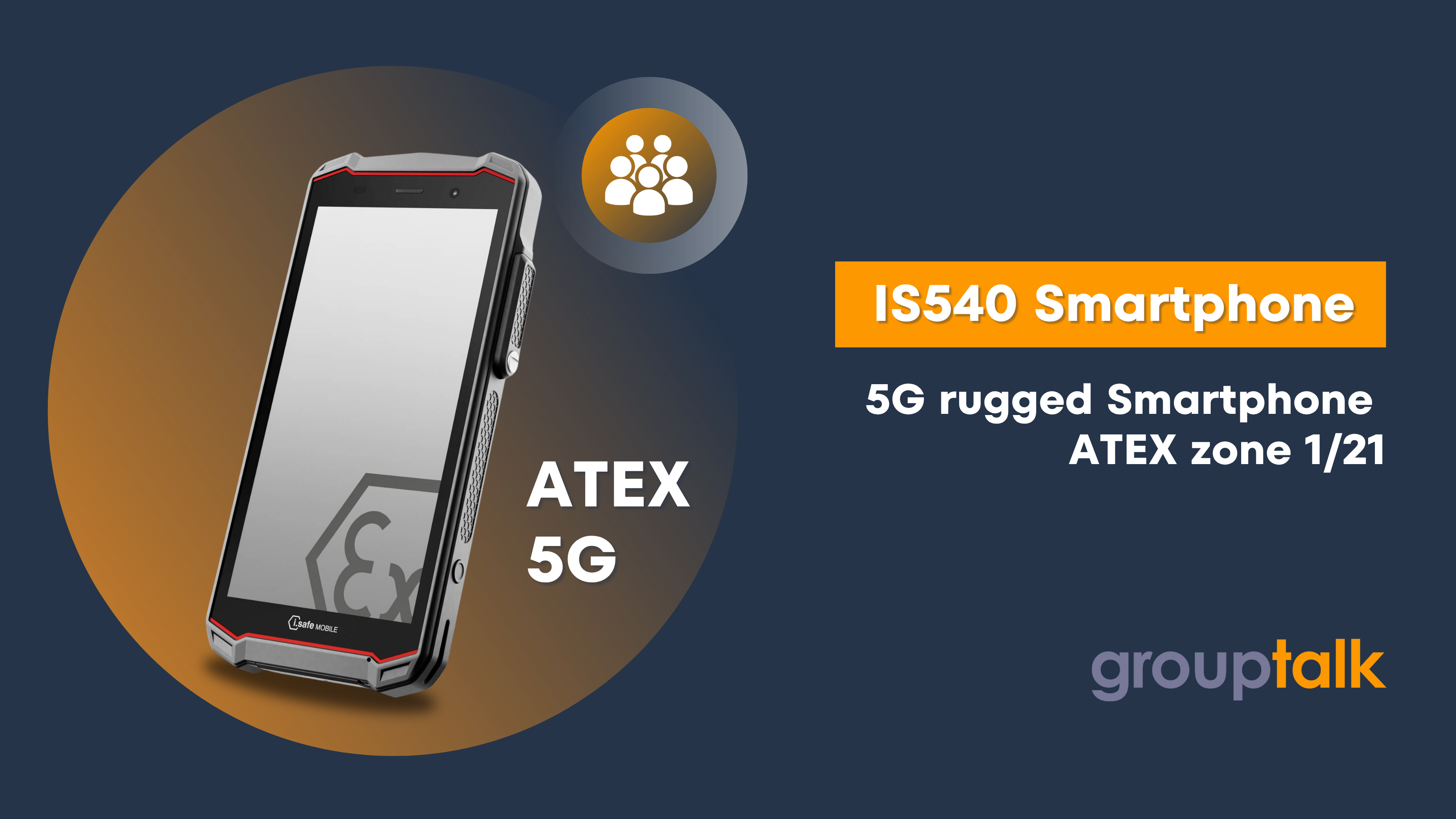 YouTube thumbnail of a video that shows a 5G ATEX smartphone with ptt, alarm and live video streaming features.
