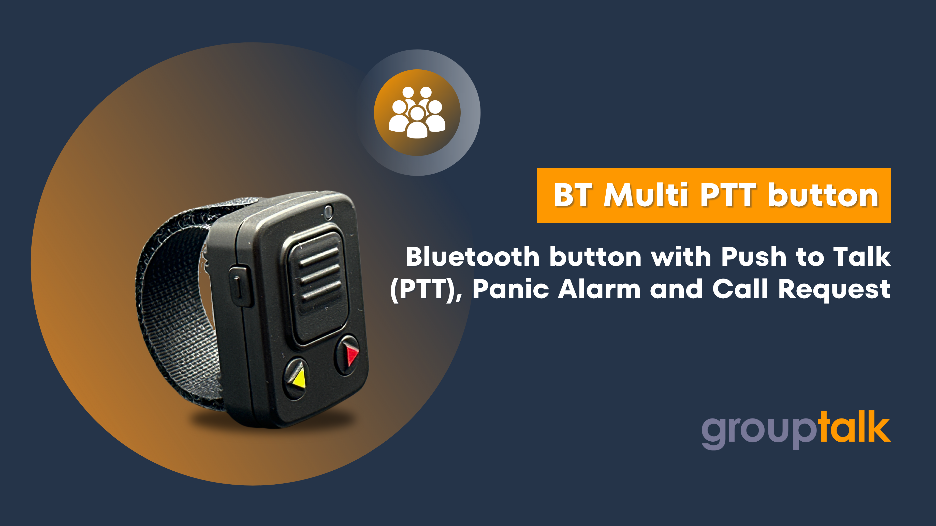 YouTube thumbnail of a video that shows a Bluetooth multi ptt button with features such as push to talk, personal alarm and queue system.