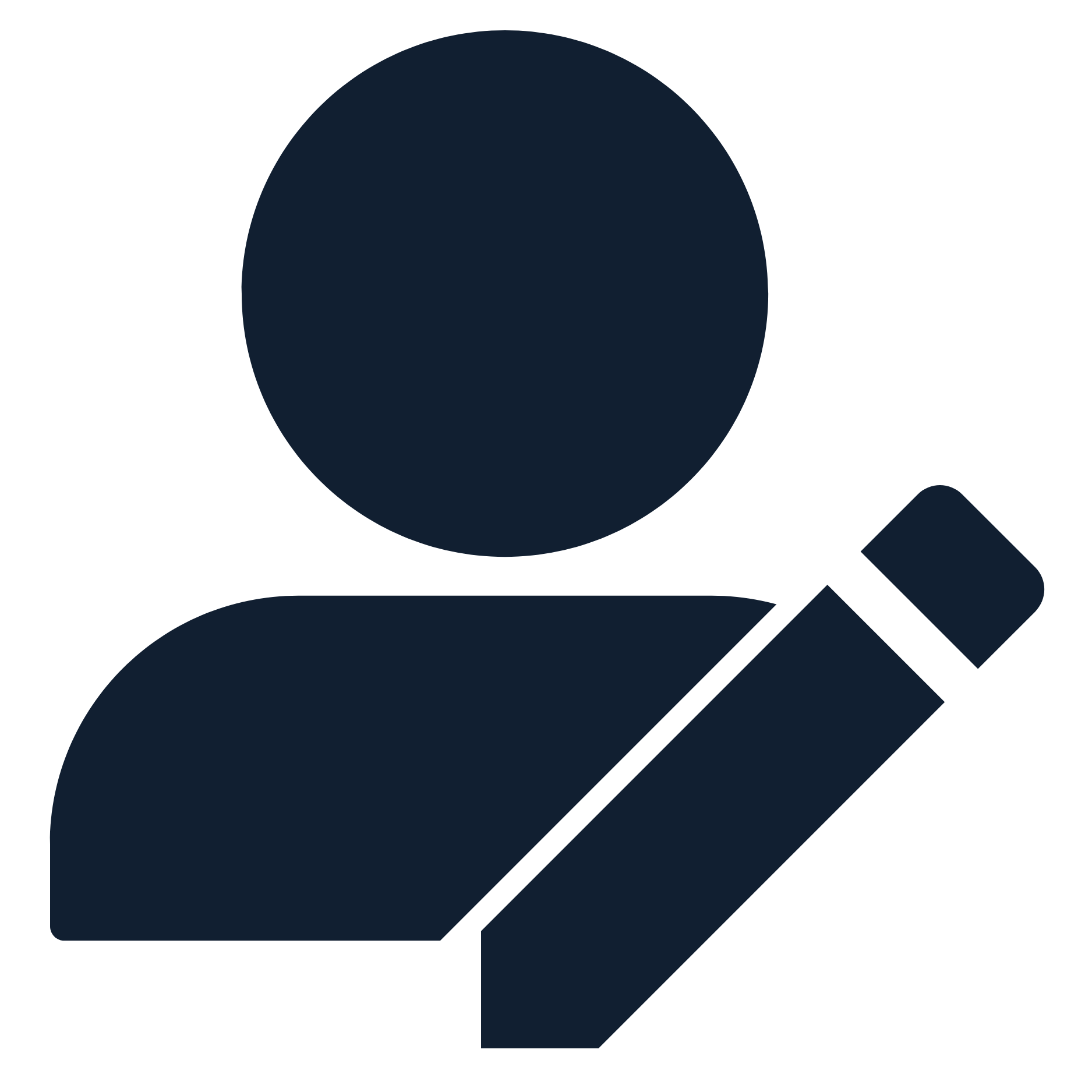 Icon of a person with a pencil, symbolizing call sign.
