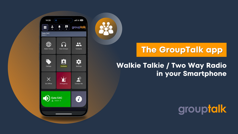 YouTube thumbnail of a video that shows the GroupTalk app features on an iPhone.